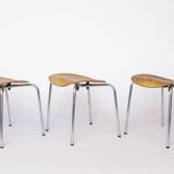 Set of 6 Egon Eiermann SE68 Stools – 1950s Mid Century Modern Beech Plywood