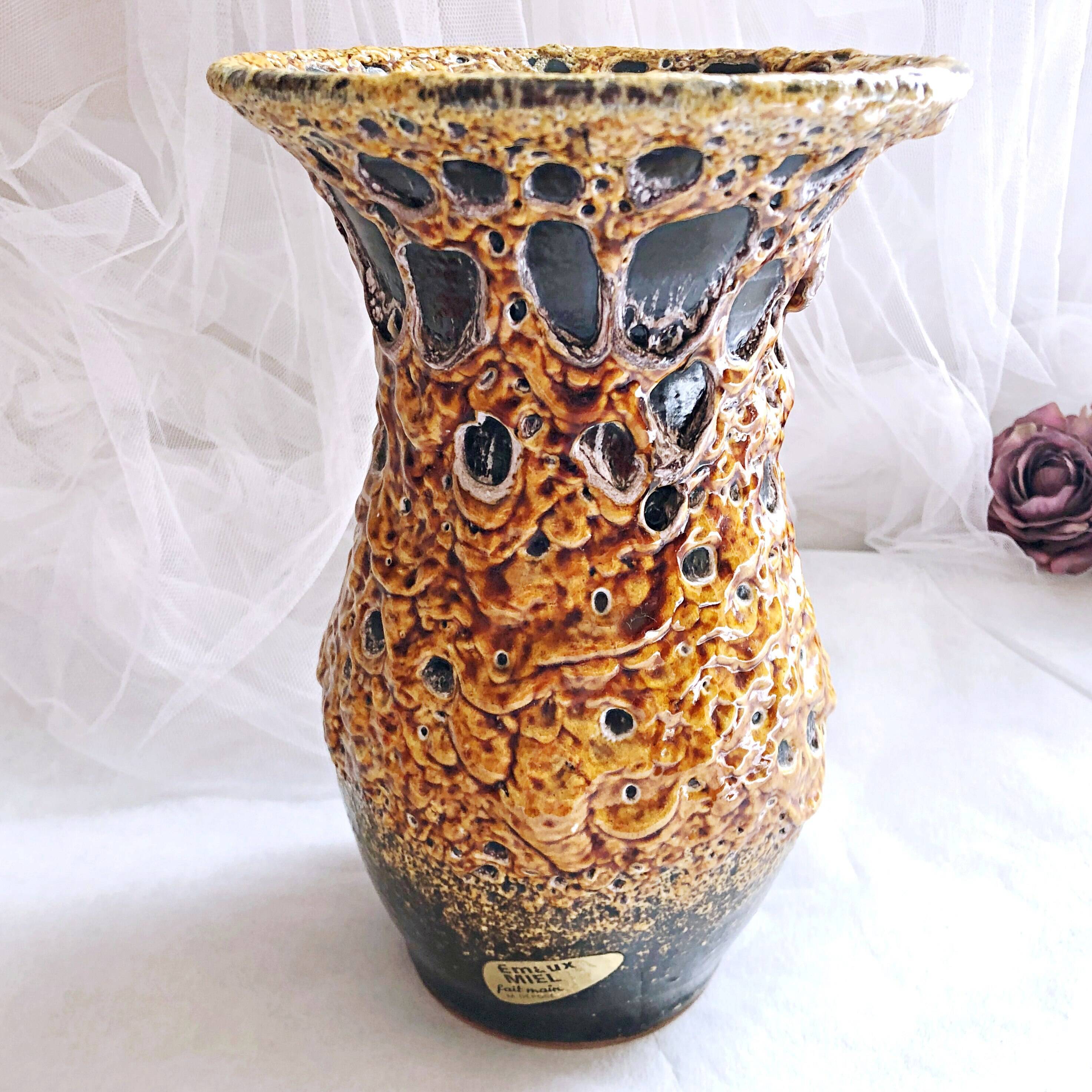 Handmade Emeaux Honey Tupilier Vase 22 cm