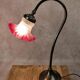 Vintage lamp with retro charm – frosted pink glass tulip