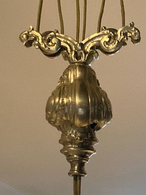Lustre monte et baisse bronze ancien