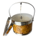 Lucite burl wood & brass ice bucket with tongs, Italy, circa 1970