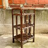 Vintage rattan and bamboo shelf cabinet - 3 trays