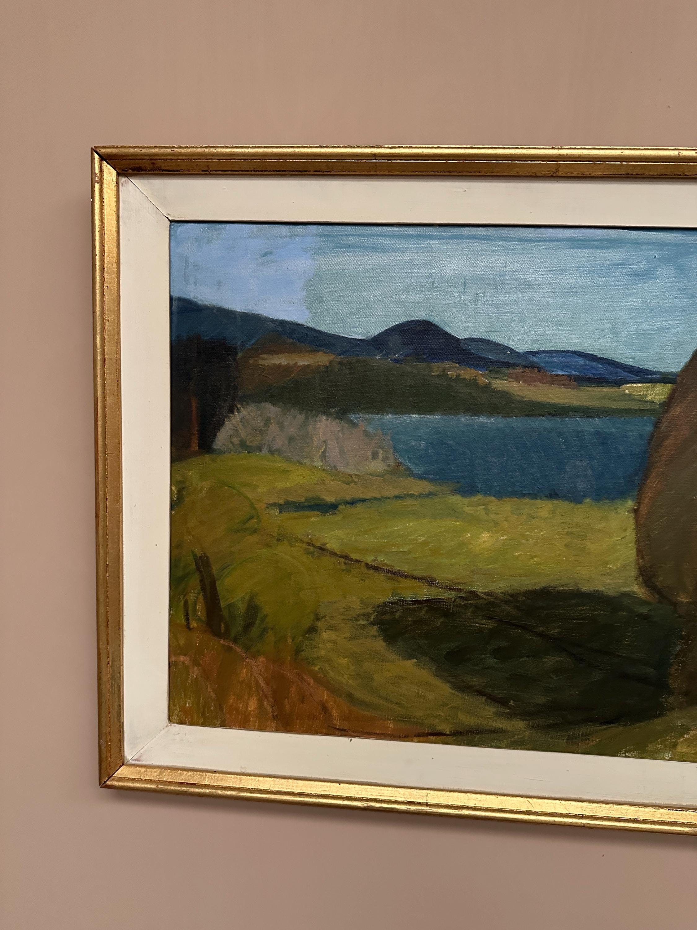 Swedish Oil on Canvas – “Landscape” by Per Englund – 1956