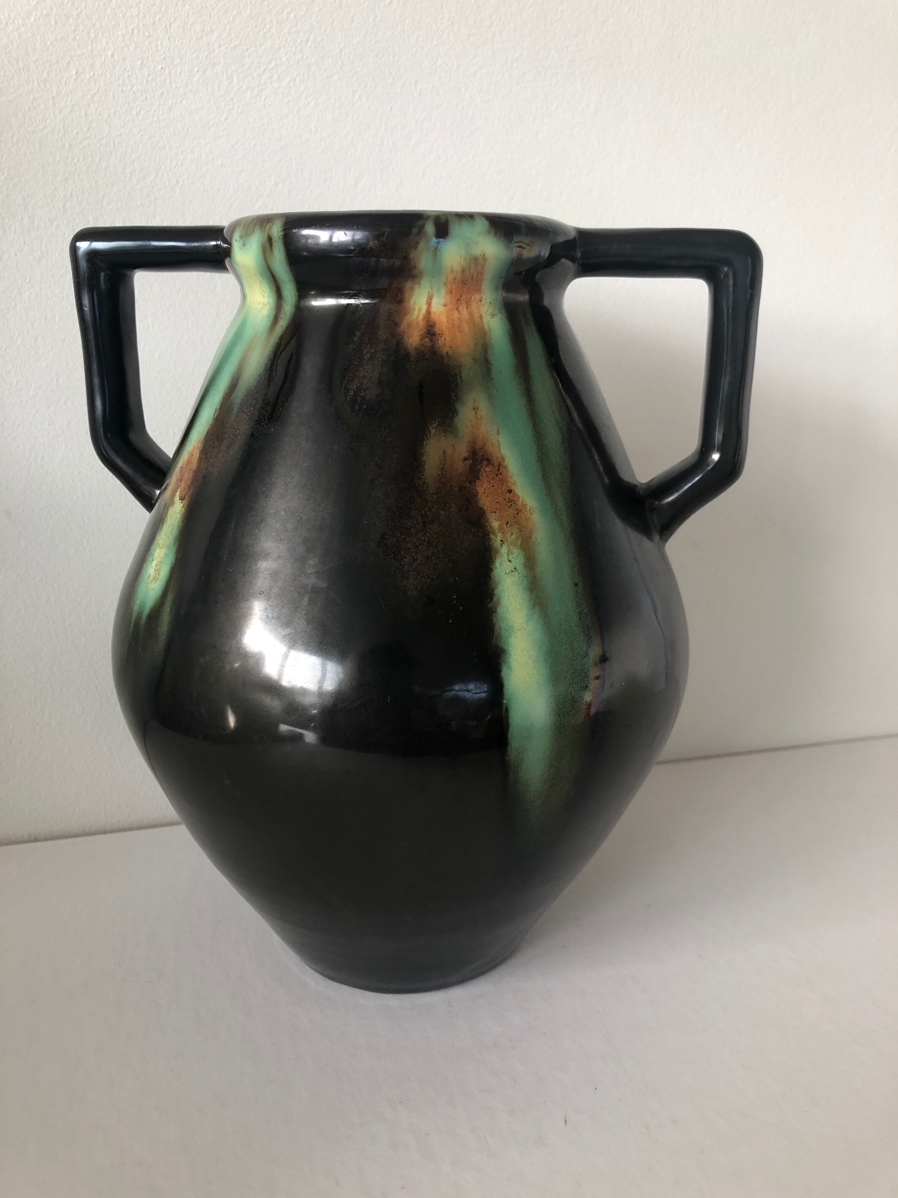 Enamelled ceramic vase