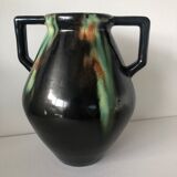 Enamelled ceramic vase
