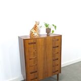 Mid-Century Deens Westergaards, Silkeborg palissander ladekast 6 lades