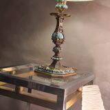 Lampe style napoléon 3 bronze peint electricité