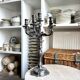 Flambeau, 6-light chandelier by Christofle in silver-plated metal, late 19th century.
