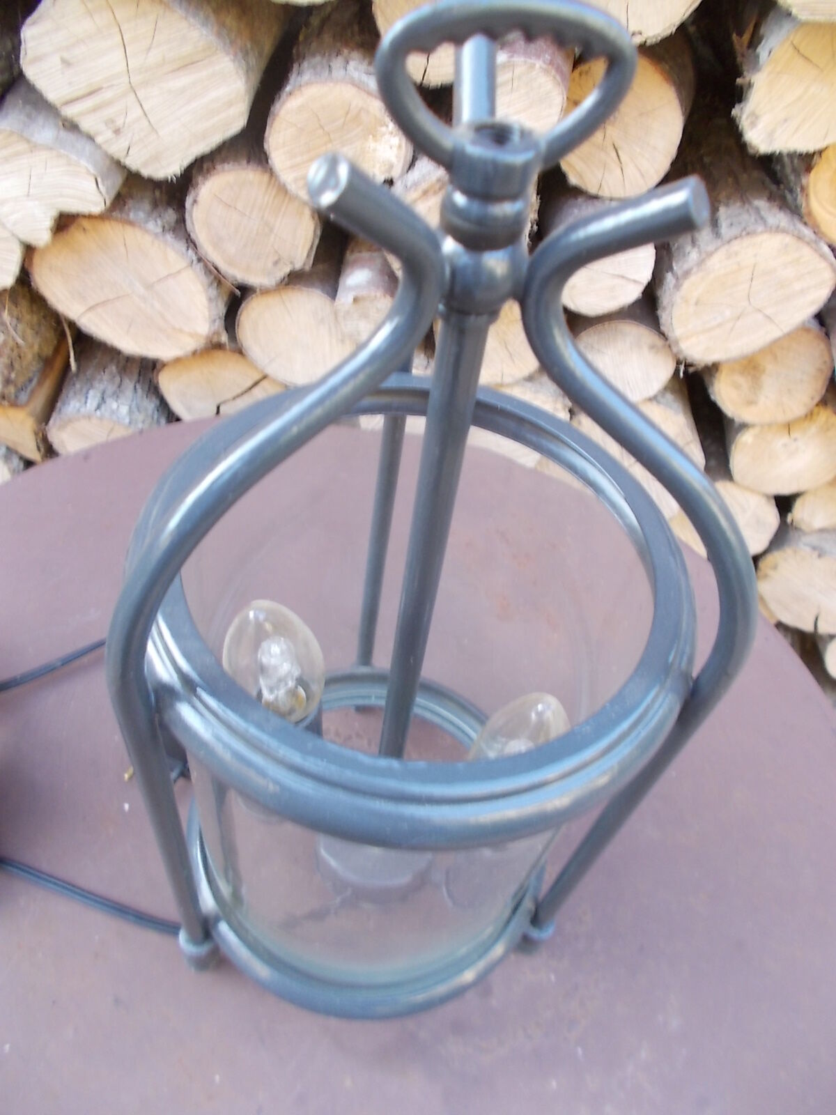 Old grey table lamp