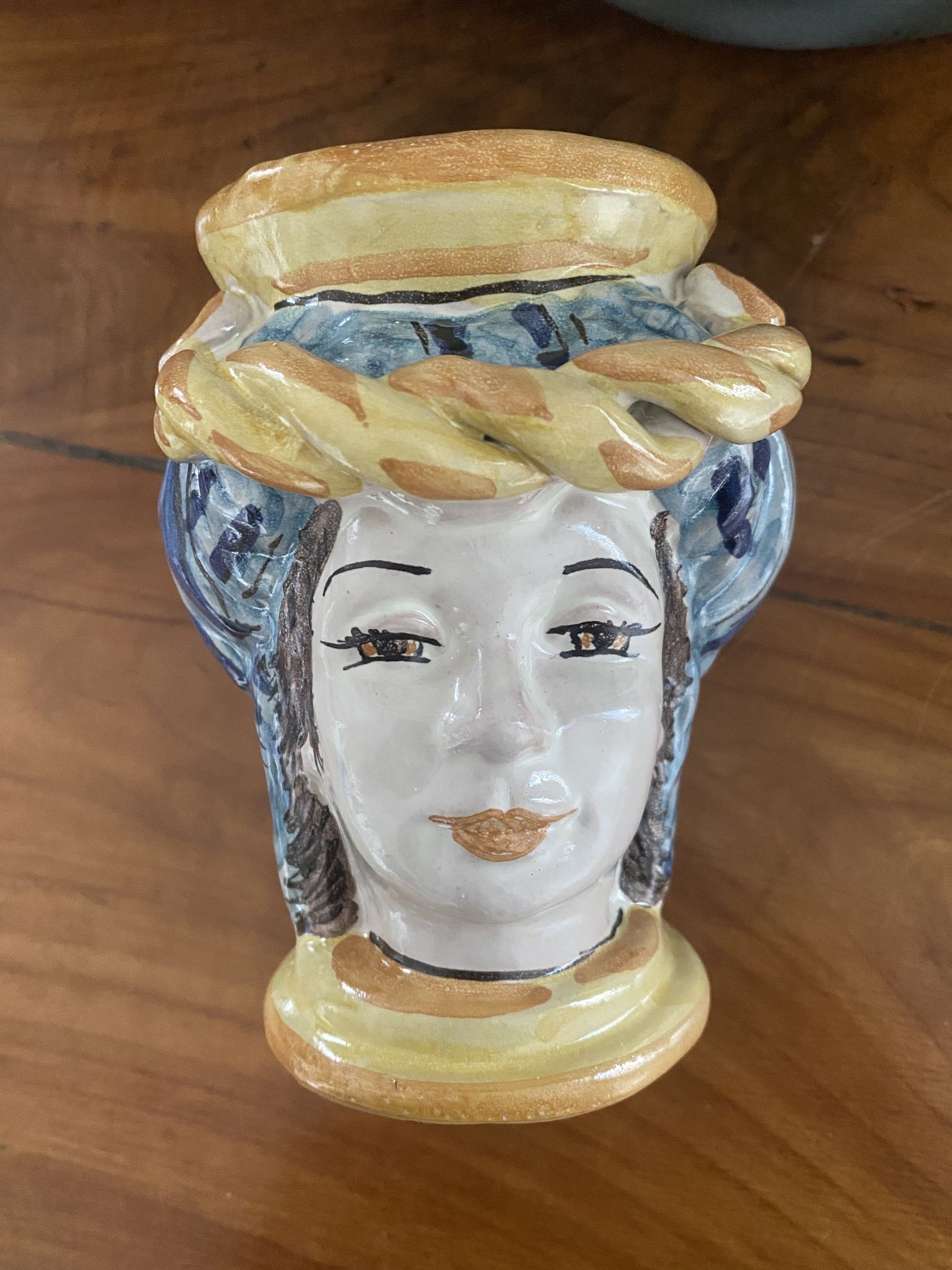 Ceramic Moorish head vase Caltagirone Sicily