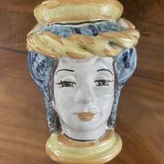 Ceramic Moorish head vase Caltagirone Sicily