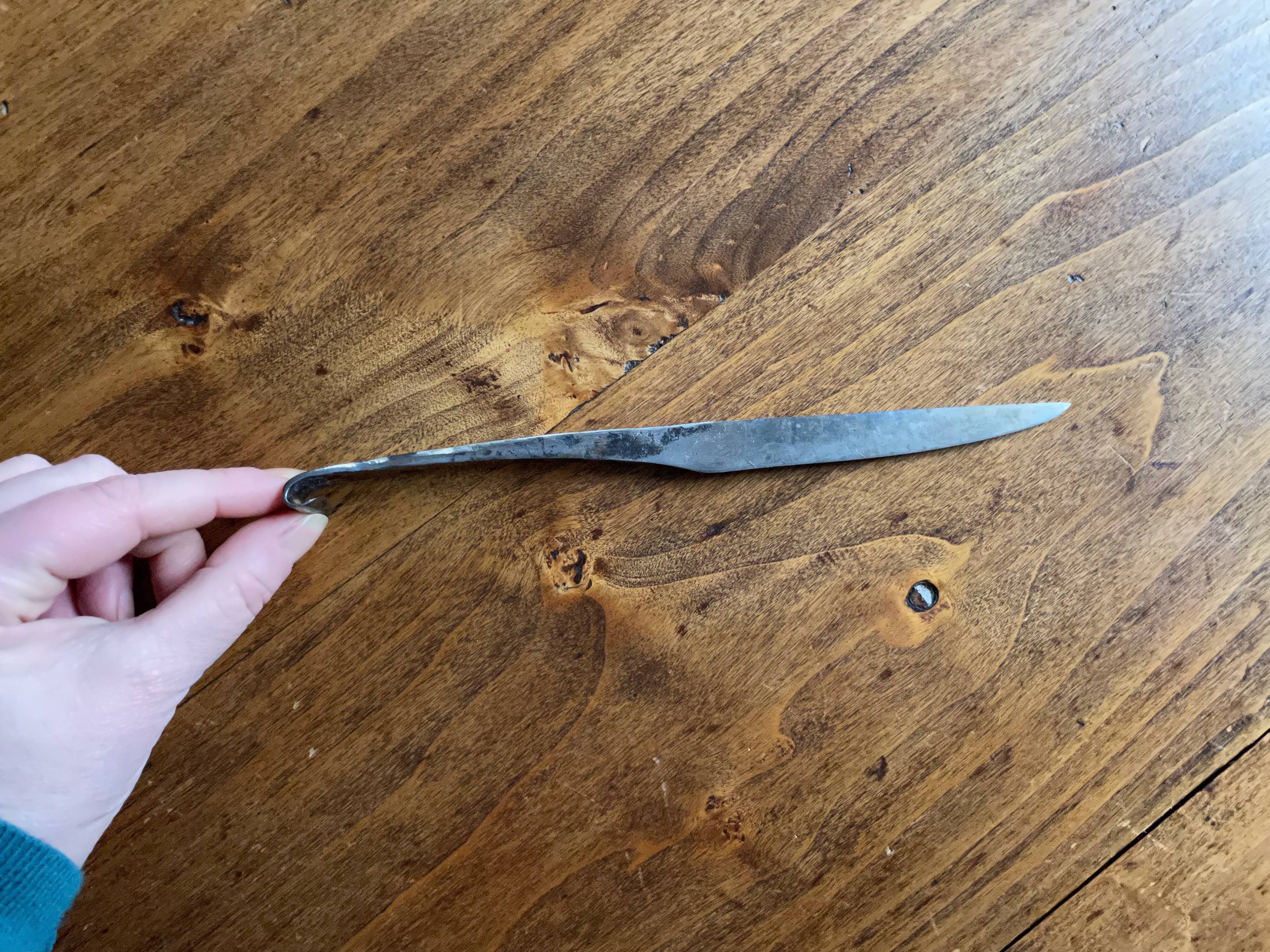 Raw forge knife (forged) made of metal