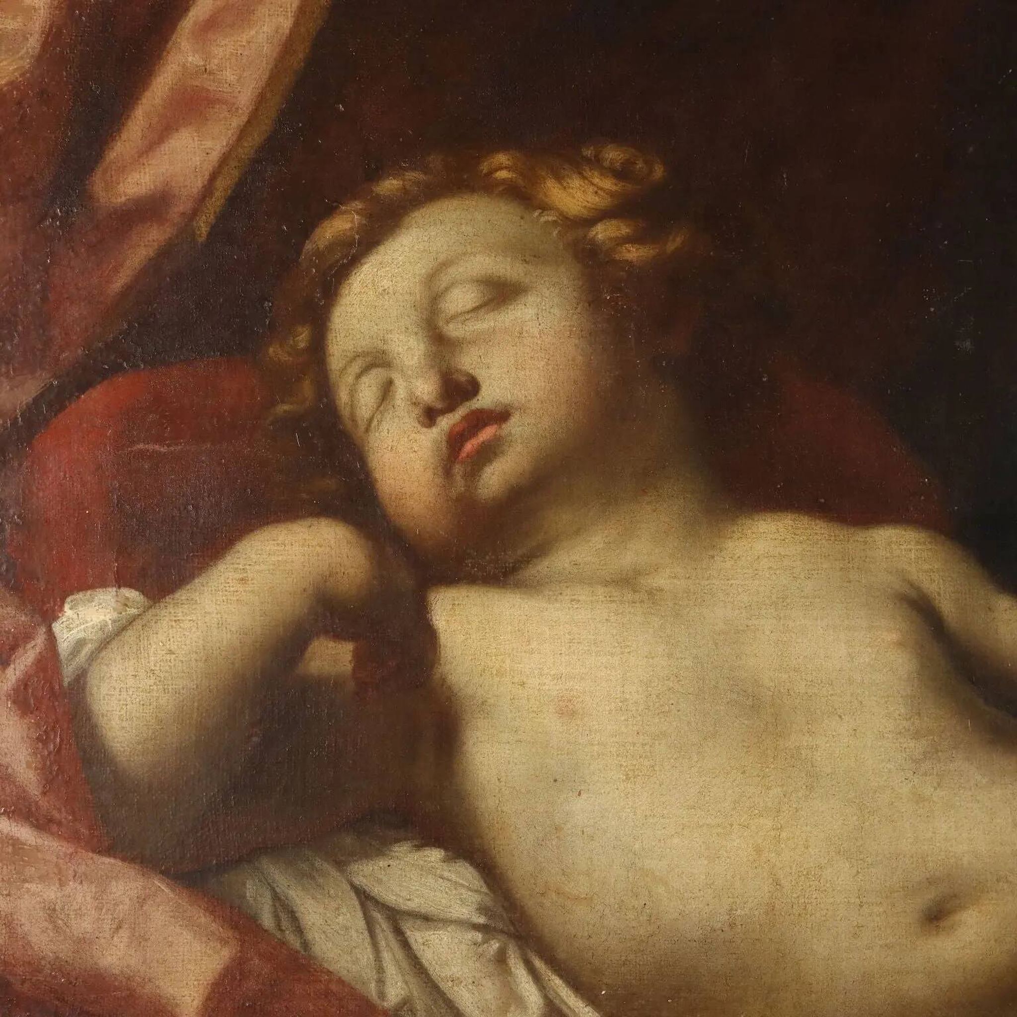 Ancient painting of the Virgin Mary, copy after Guido Reni, 18th century.