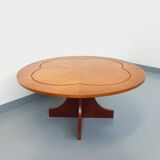 Vintage English round teak coffee table from the 1960s