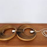 Wooden  Double Moon Pendant Lamp