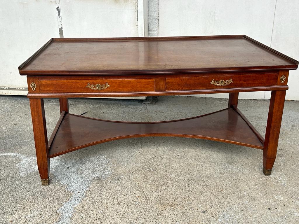 Empire style mahogany rack system library table from 20th century period