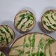 Glazed terracotta dessert service from alsace