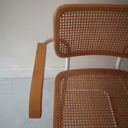 B64 armchair in white metal and canning by Marcel Breuer, Italy