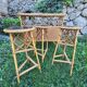 Vintage wicker bar stool set