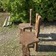 2 solid wood Johnny Ludecher folk art chairs