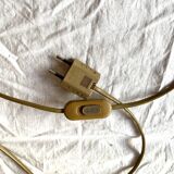 Vintage table lamp in gold brass and black marble