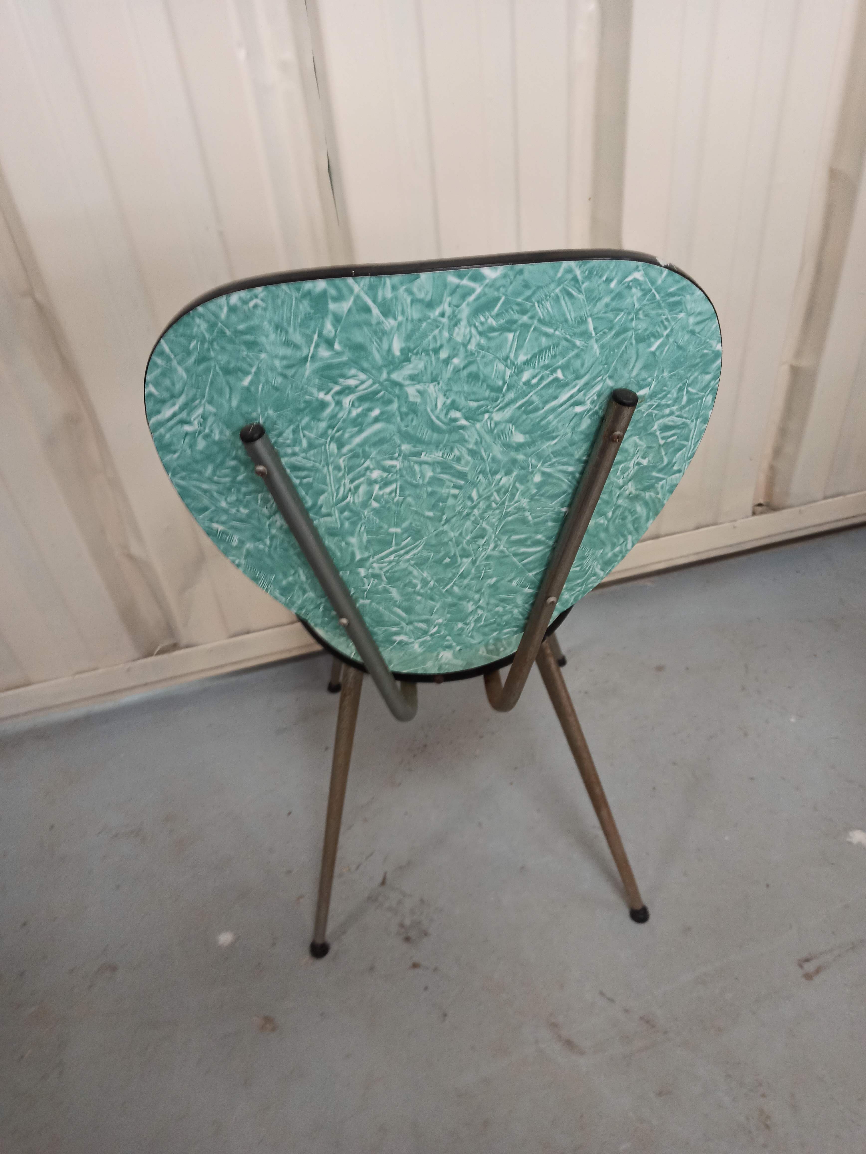 Formica chair green marbled effect