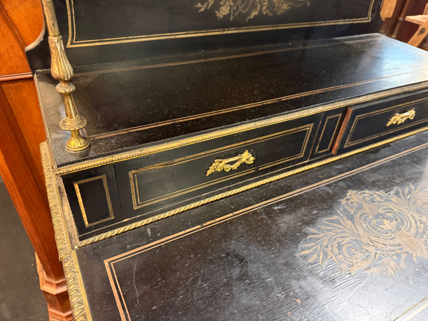 Napoleon III desk in blackened wood