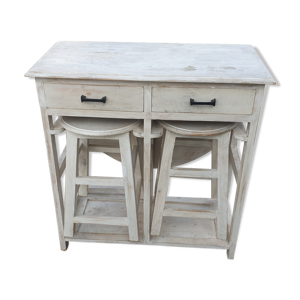 table à battant et tabourets