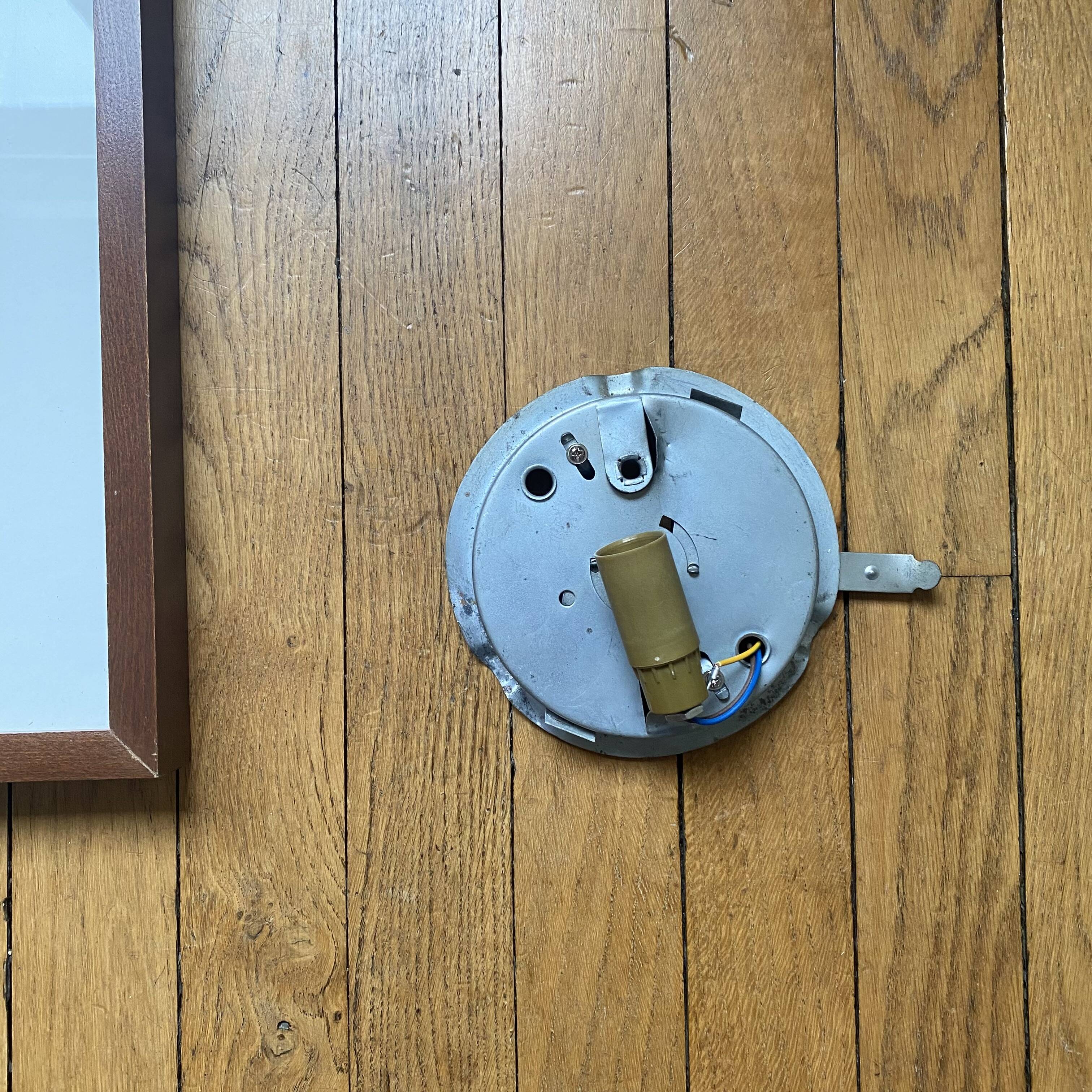 Antique wall light or ceiling fixture porthole Helena Tynell in gilded glass