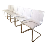Set of 6 plexi chairs model "Tobias"