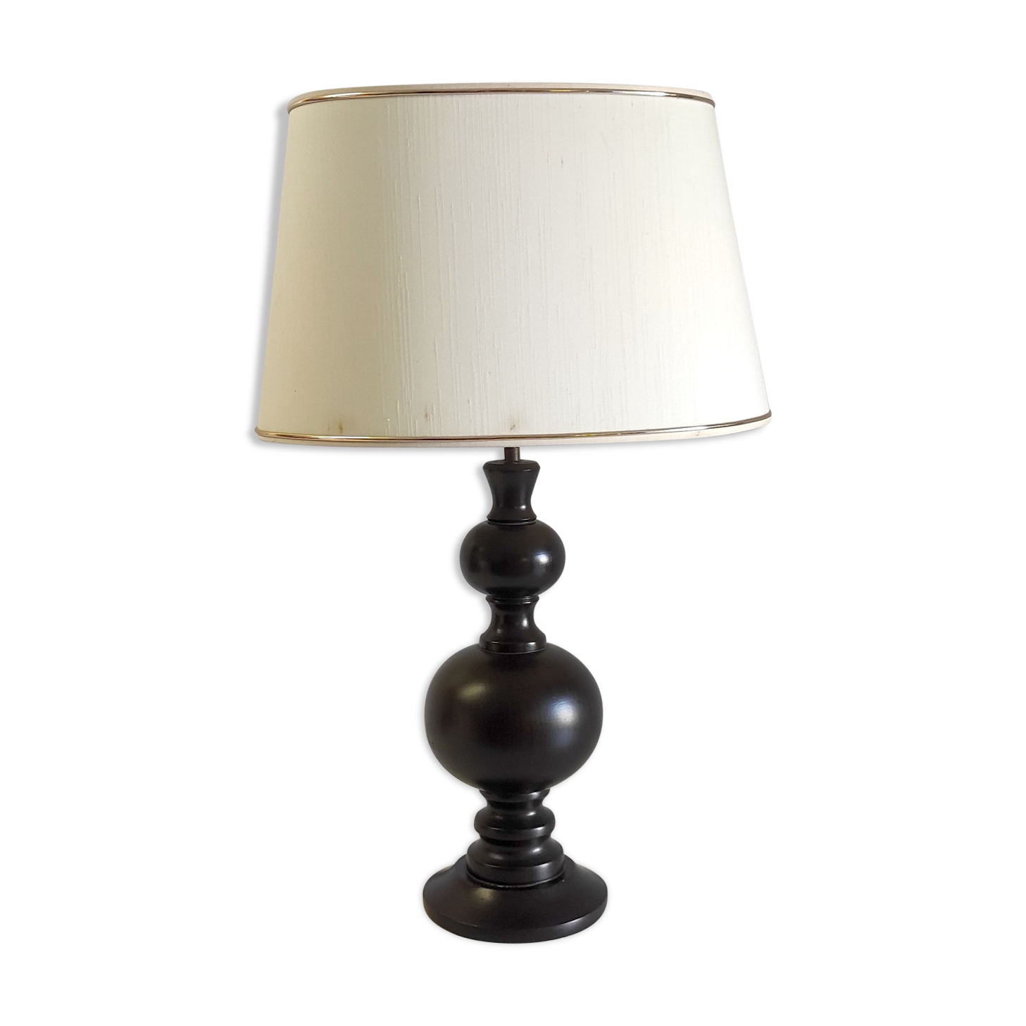 Turned wooden table lamp – 80s