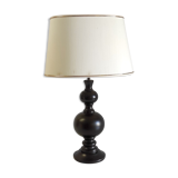 Lampe à poser en bois tourné années 80