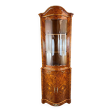 Corner display case in marquetry, 20th century
