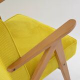 Kompas armchair yellow ribbed velvet