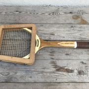 Slagenzer wood and leather vintage old tennis racket