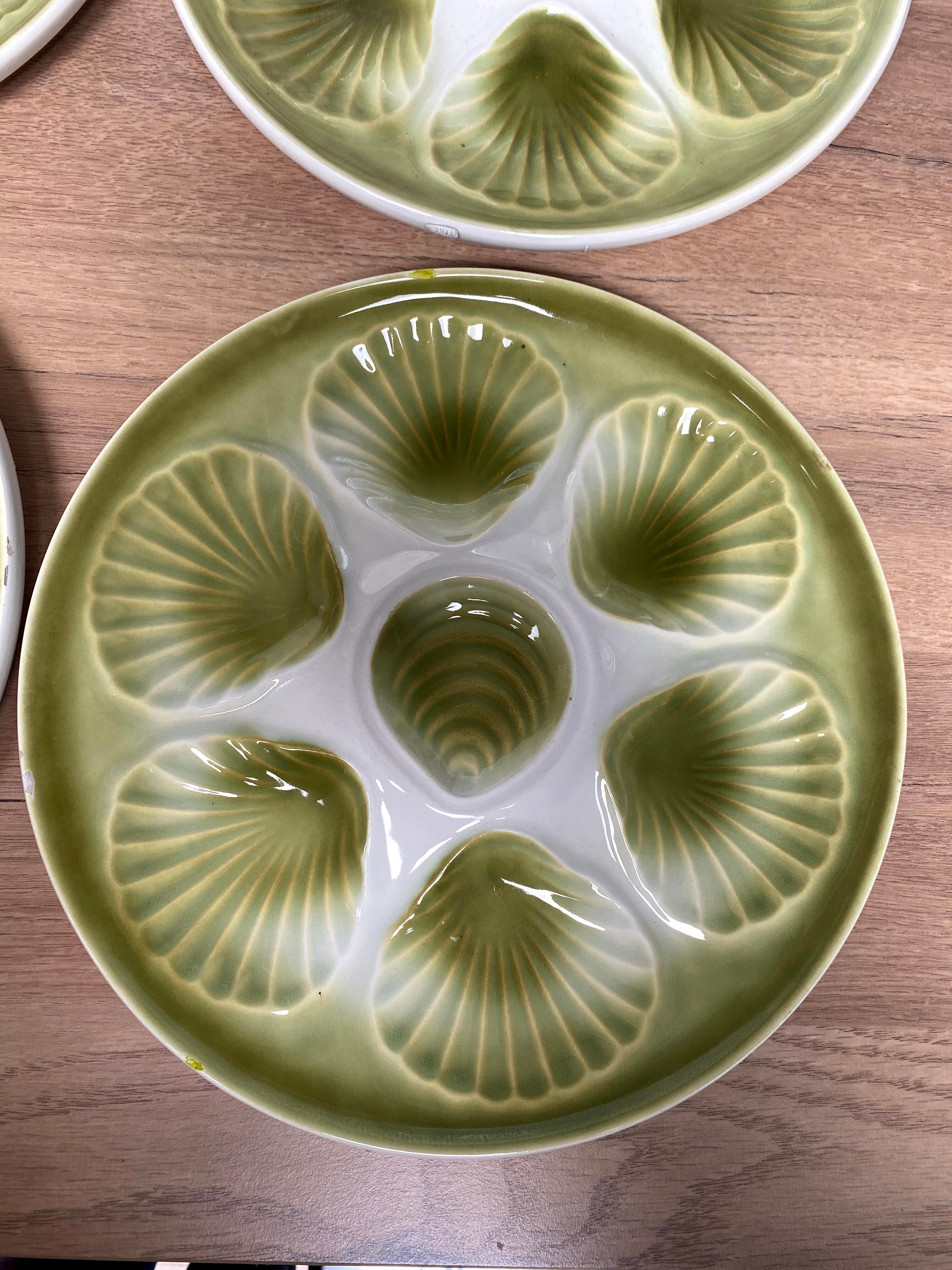 Set of 6 oyster plates in Earthenware Mill of Wolves