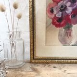 Watercolor bouquet of anemones