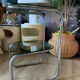 Small table 70s chrome and smoked glass