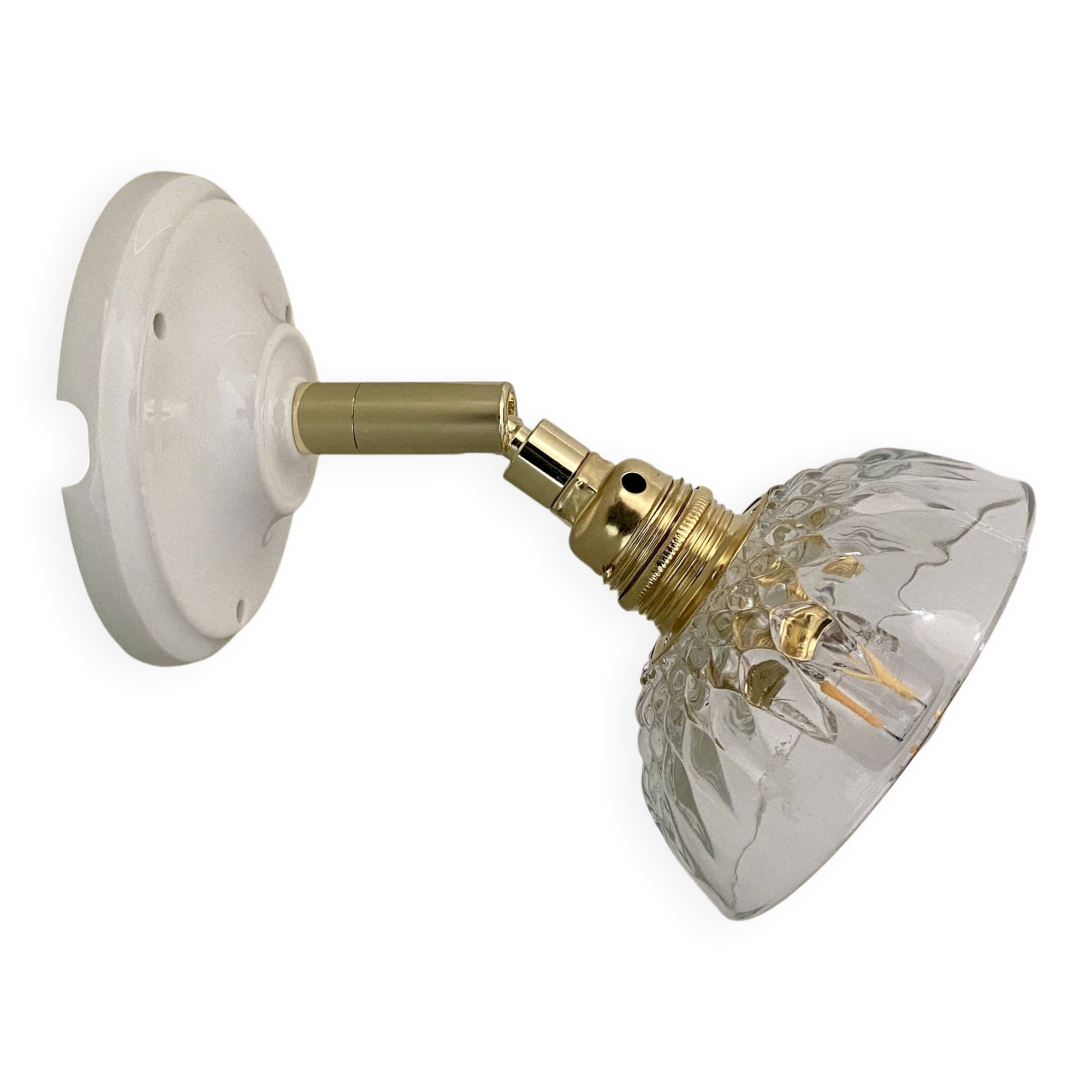 Vintage glass cut lampshade - tableware collection -