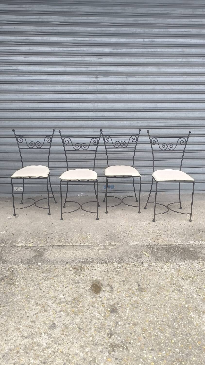 Set of four wrought iron chairs 1960