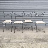 Set of four wrought iron chairs 1960