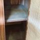 Classic vintage buffet with 3 doors in wood and raffia.