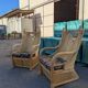 Pair of rattan armchairs