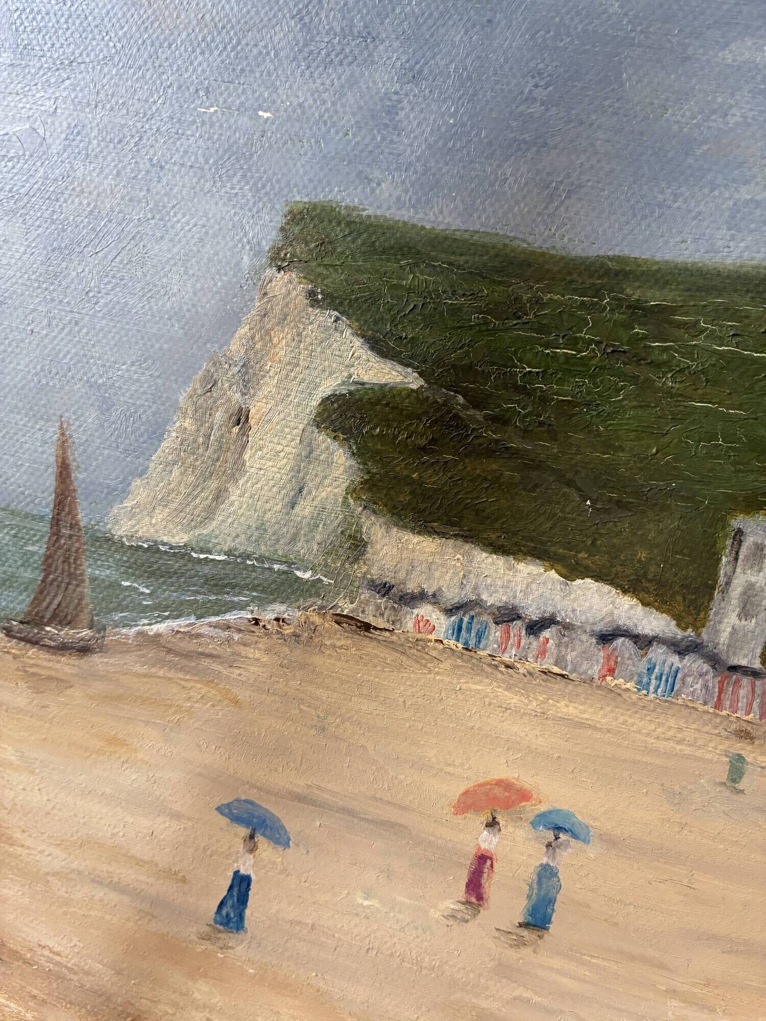 Small oil painting on canvas of the Seine Maritime coast.