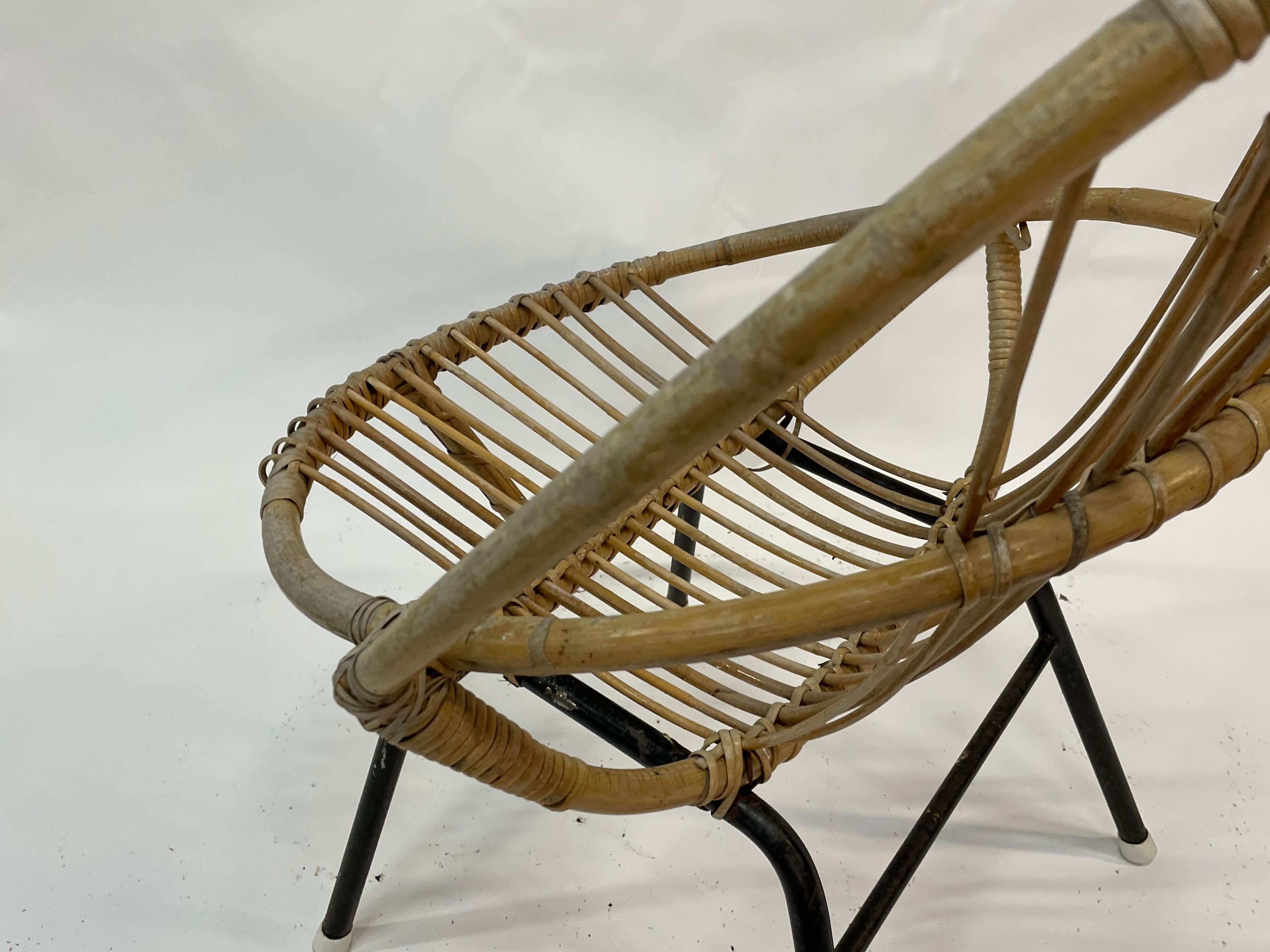 Vintage rattan chair by Dirk van Sliedregt Rohe Noordwolde 1960 in the Netherlands