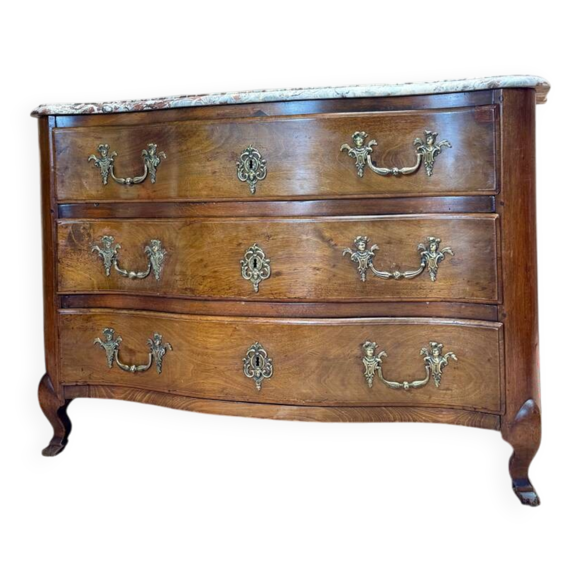 Mahogany chest of drawers, Louis XV period, 18th century