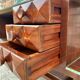Art Deco mahogany console table, vintage entrance furniture.