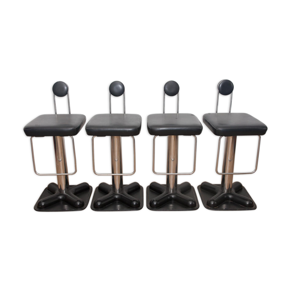 Set de 4 tabourets de bar vintage ''Birillo'' par Joe Colombo pour Zanotta