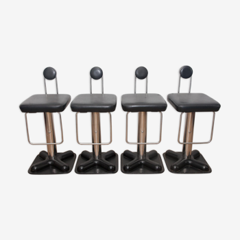 Set of 4 vintage bar stools "Birillo" by Joe Colombo for Zanotta