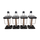 Set of 4 vintage bar stools "Birillo" by Joe Colombo for Zanotta